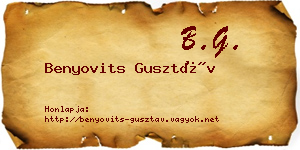 Benyovits Gusztáv névjegykártya