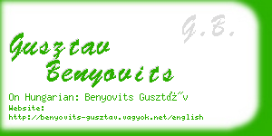 gusztav benyovits business card